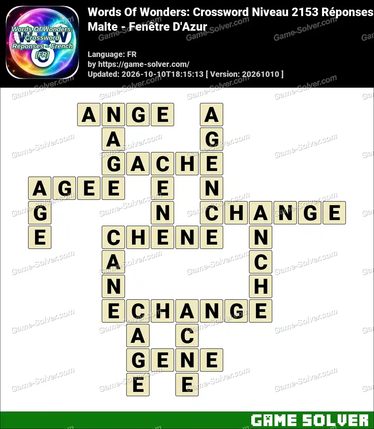 Words Of Wonders: Crossword Niveau 2153 Réponses – Malte – Fenêtre D’Azur